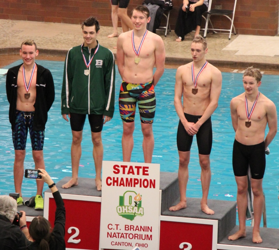 boys on swimmers platform